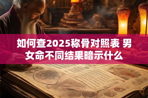 如何查2025称骨对照表 男女命不同结果暗示什么