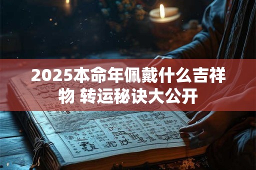 2025本命年佩戴什么吉祥物 转运秘诀大公开