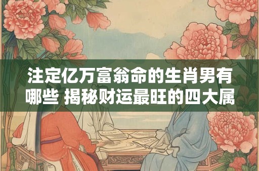 注定亿万富翁命的生肖男有哪些 揭秘财运最旺的四大属相
