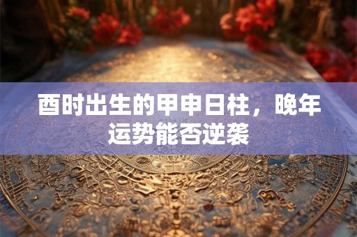 酉时出生的甲申日柱，晚年运势能否逆袭
