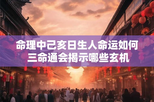 详细阅读:命理中己亥日生人命运如何 三命通会揭示哪些玄机 命理中己亥日生人命运如何 三命通会揭示哪些玄机