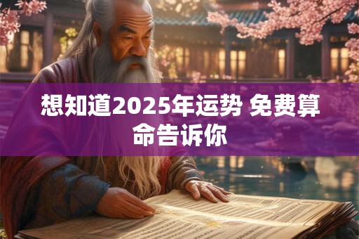 想知道2025年运势 免费算命告诉你