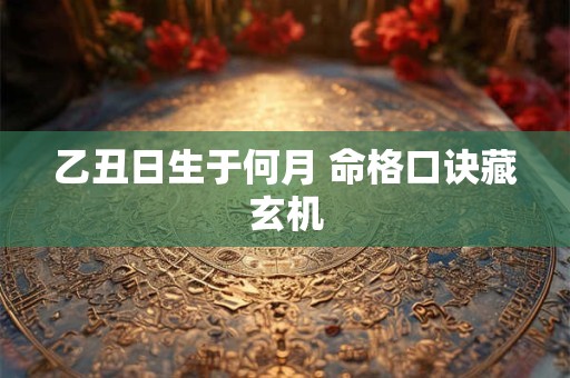 乙丑日生于何月 命格口诀藏玄机