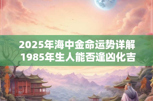 2025年海中金命运势详解 1985年生人能否逢凶化吉