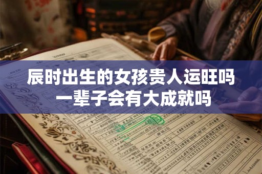 辰时出生的女孩贵人运旺吗 一辈子会有大成就吗