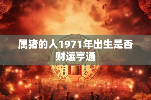 属猪的人1971年出生是否财运亨通