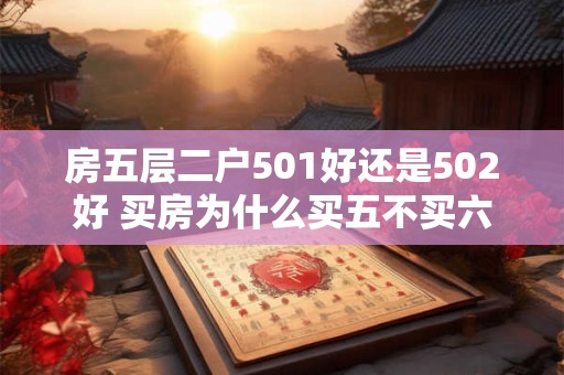 房五层二户501好还是502好 买房为什么买五不买六