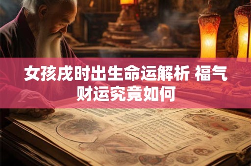 女孩戌时出生命运解析 福气财运究竟如何