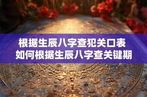 根据生辰八字查犯关口表 如何根据生辰八字查关键期