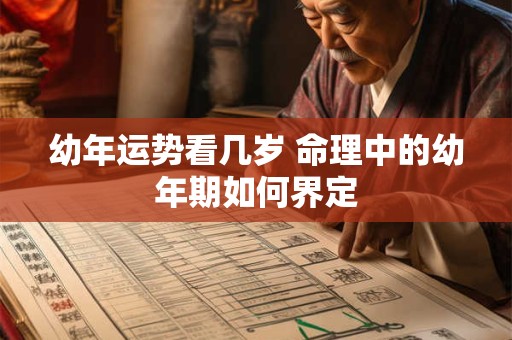 幼年运势看几岁 命理中的幼年期如何界定