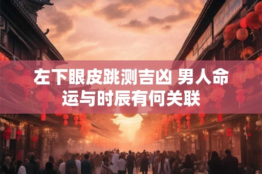 左下眼皮跳测吉凶 男人命运与时辰有何关联
