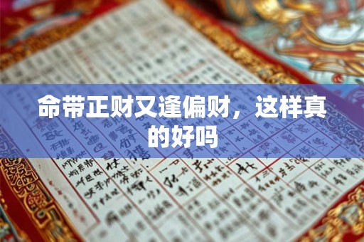 命带正财又逢偏财,这样真的好吗 命带正财又逢偏财,这样真的好吗