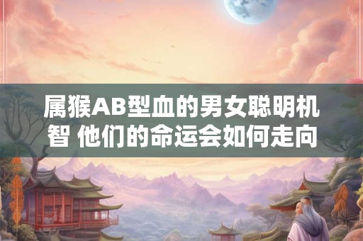 属猴AB型血的男女聪明机智 他们的命运会如何走向