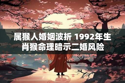 属猴人婚姻波折 1992年生肖猴命理暗示二婚风险