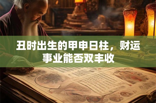 丑时出生的甲申日柱，财运事业能否双丰收