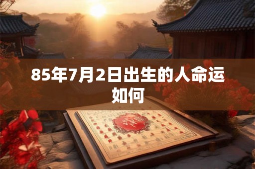 85年7月2日出生的人命运如何