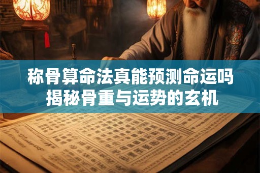 称骨算命法真能预测命运吗 揭秘骨重与运势的玄机