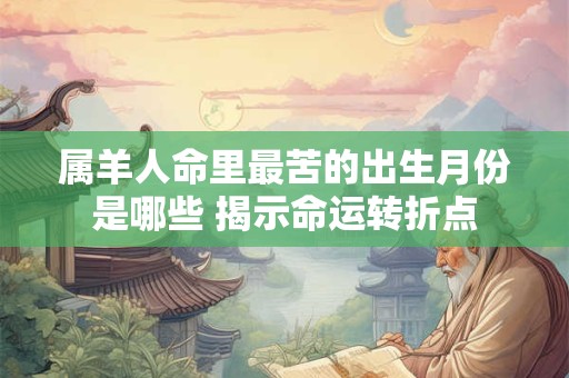 属羊人命里最苦的出生月份是哪些 揭示命运转折点