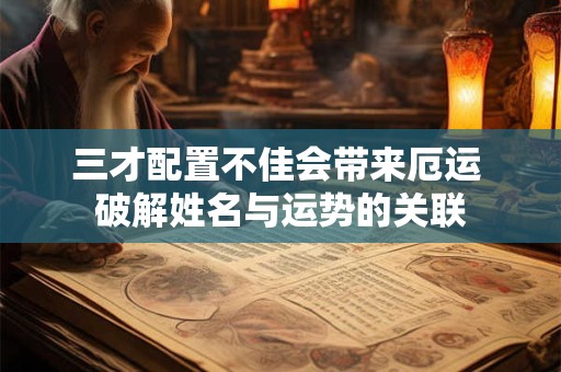 三才配置不佳会带来厄运 破解姓名与运势的关联