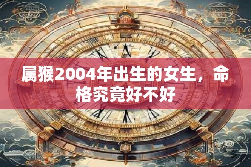 属猴2004年出生的女生，命格究竟好不好