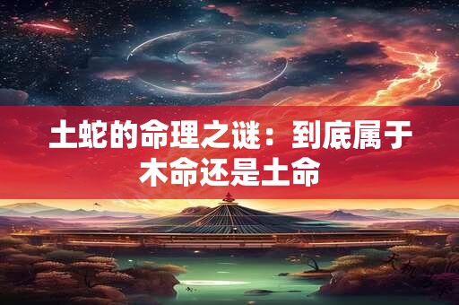 土蛇的命理之谜：到底属于木命还是土命
