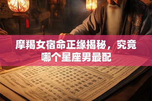 摩羯女宿命正缘揭秘，究竟哪个星座男最配