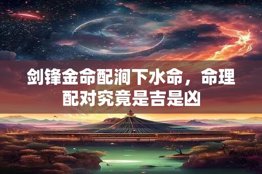 剑锋金命配涧下水命，命理配对究竟是吉是凶