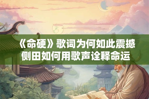 《命硬》歌词为何如此震撼 侧田如何用歌声诠释命运抗争
