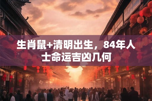 生肖鼠+清明出生，84年人士命运吉凶几何