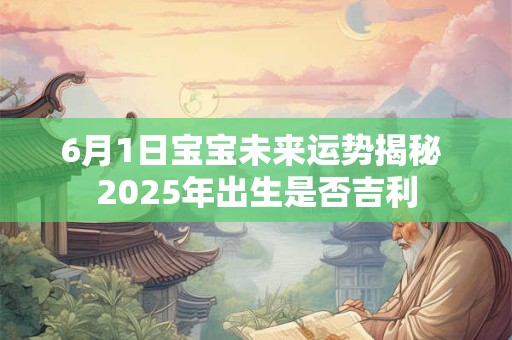 6月1日宝宝未来运势揭秘 2025年出生是否吉利