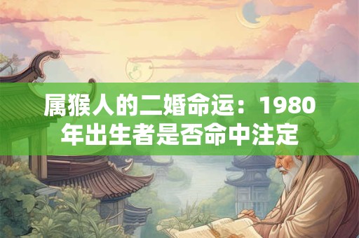 属猴人的二婚命运：1980年出生者是否命中注定