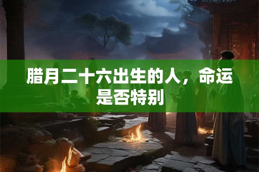 腊月二十六出生的人，命运是否特别