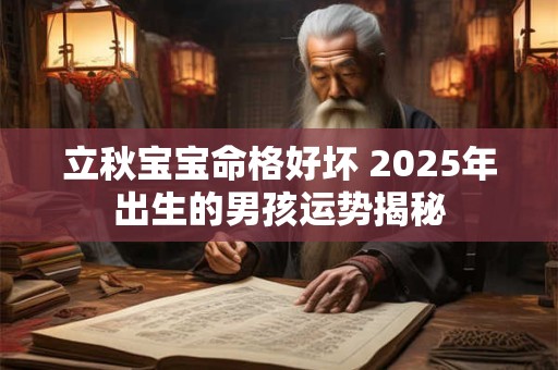 立秋宝宝命格好坏 2025年出生的男孩运势揭秘