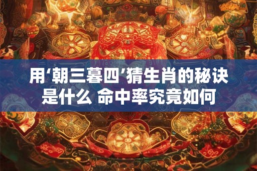 用‘朝三暮四’猜生肖的秘诀是什么 命中率究竟如何