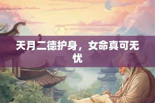 天月二德护身，女命真可无忧