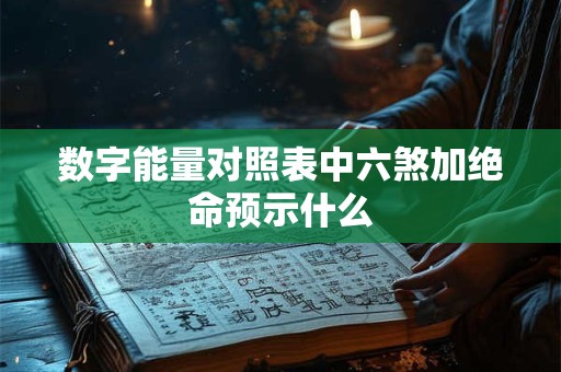 数字能量对照表中六煞加绝命预示什么