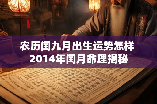 农历闰九月出生运势怎样 2014年闰月命理揭秘