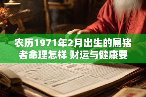 农历1971年2月出生的属猪者命理怎样 财运与健康要注意什么