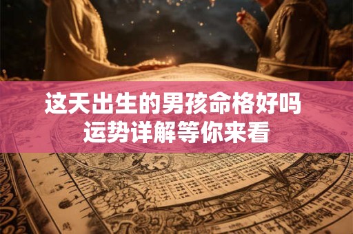 这天出生的男孩命格好吗 运势详解等你来看