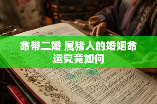 命带二婚 属猪人的婚姻命运究竟如何