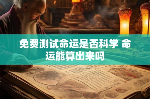免费测试命运是否科学 命运能算出来吗