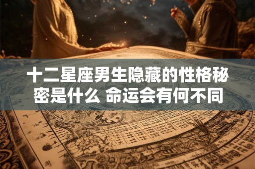 十二星座男生隐藏的性格秘密是什么 命运会有何不同