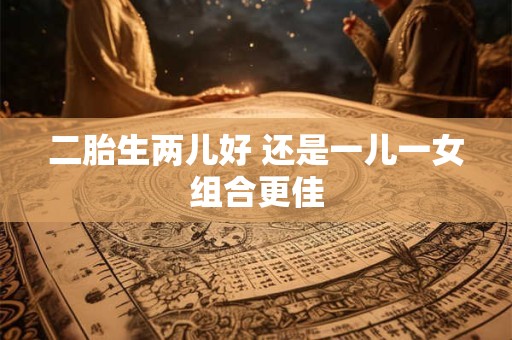 二胎生两儿好 还是一儿一女组合更佳