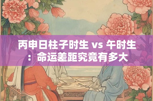 丙申日柱子时生 vs 午时生：命运差距究竟有多大