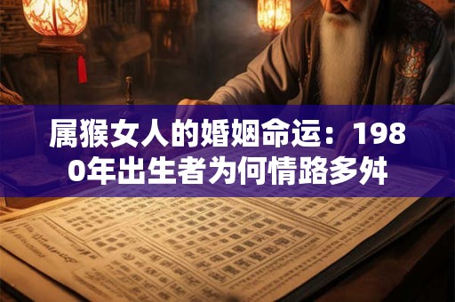 属猴女人的婚姻命运：1980年出生者为何情路多舛