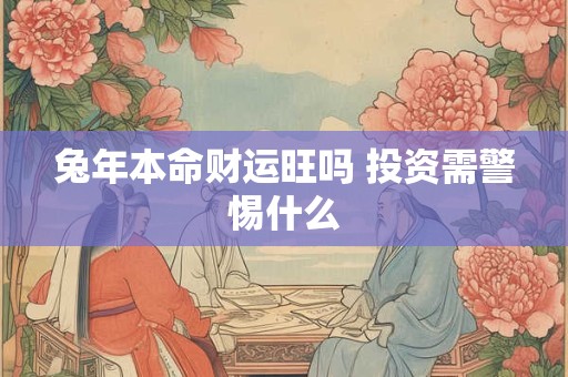 兔年本命财运旺吗 投资需警惕什么