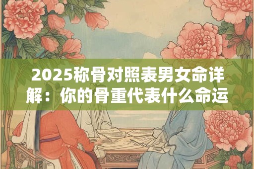 2025称骨对照表男女命详解：你的骨重代表什么命运