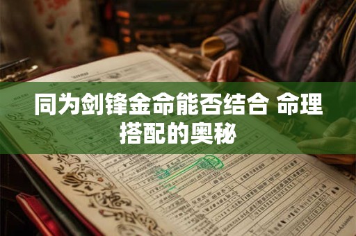 详细阅读:同为剑锋金命能否结合 命理搭配的奥秘 同为剑锋金命能否结合 命理搭配的奥秘