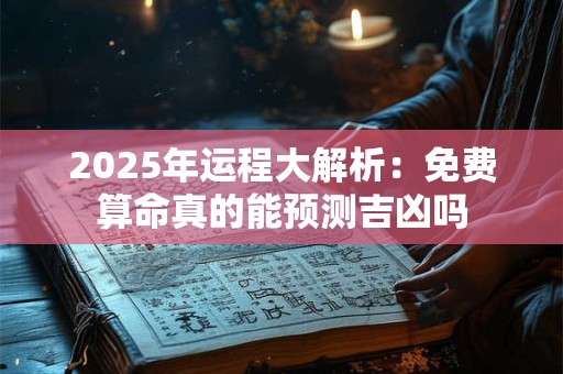 2025年运程大解析：免费算命真的能预测吉凶吗