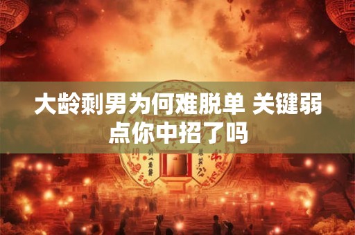 大龄剩男为何难脱单 关键弱点你中招了吗